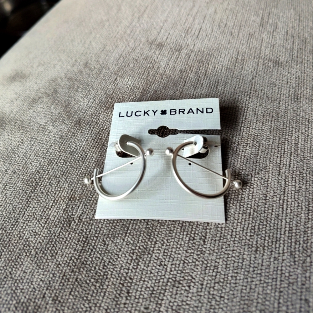 Silver hoop earrings (pierced)
